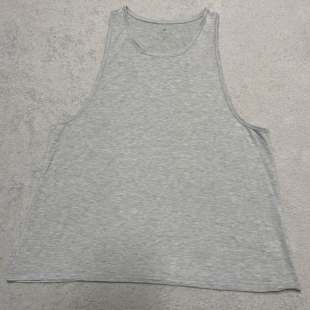 Athleta Racerback Tank Top Size M Gray Sleeveless Workout Gym Soft‎ Stretch